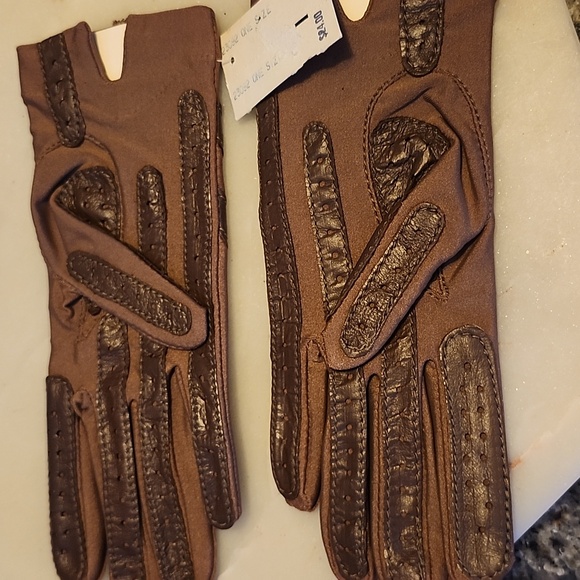 Vintage Aris Isotoner Brown Driving Gloves NWT - Picture 5 of 11